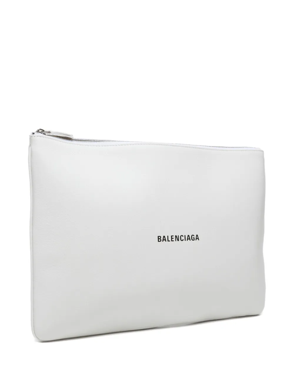 Pre-owned Balenciaga 2010-2024s Everyday Zipped Clutch Bag In White