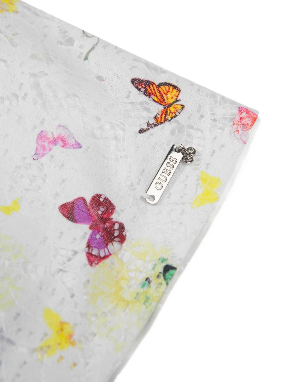 guess kids Jurk met vlinders en kant Wit