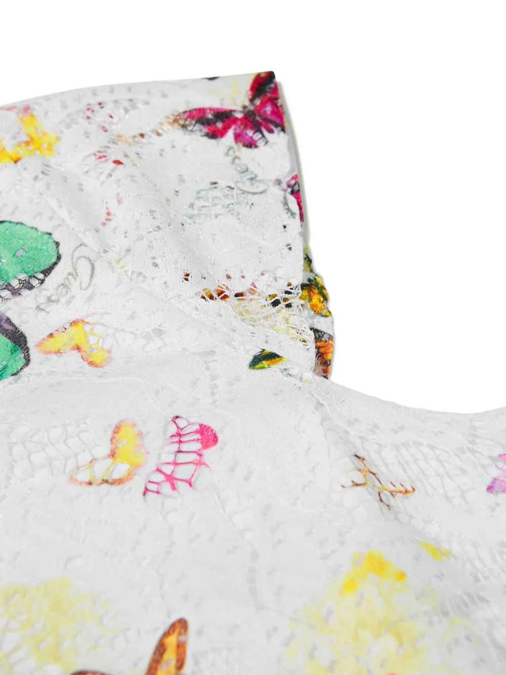 guess kids Jurk met vlinders en kant Wit