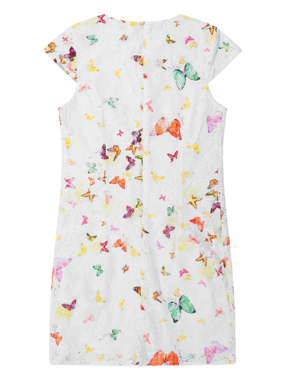 guess kids Jurk met vlinders en kant Wit