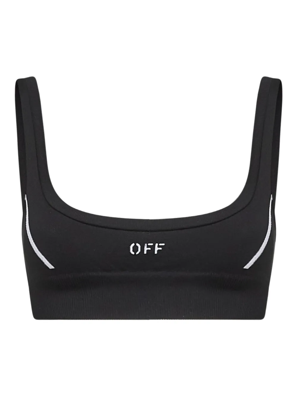 Off-White stripe-detail ribbed top | Black | Image 1