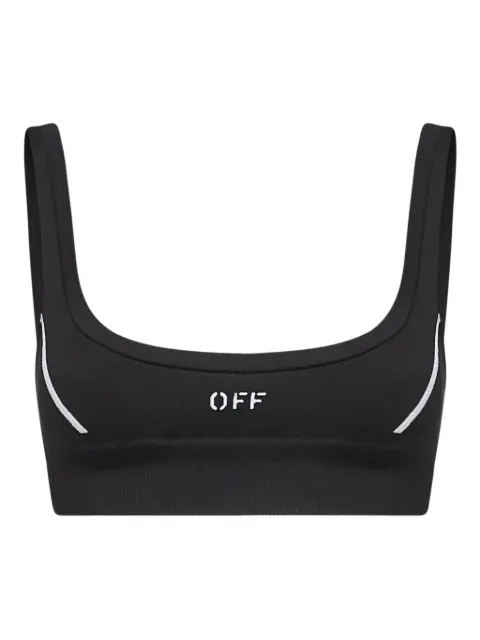 Off-White stripe-detail ribbed top