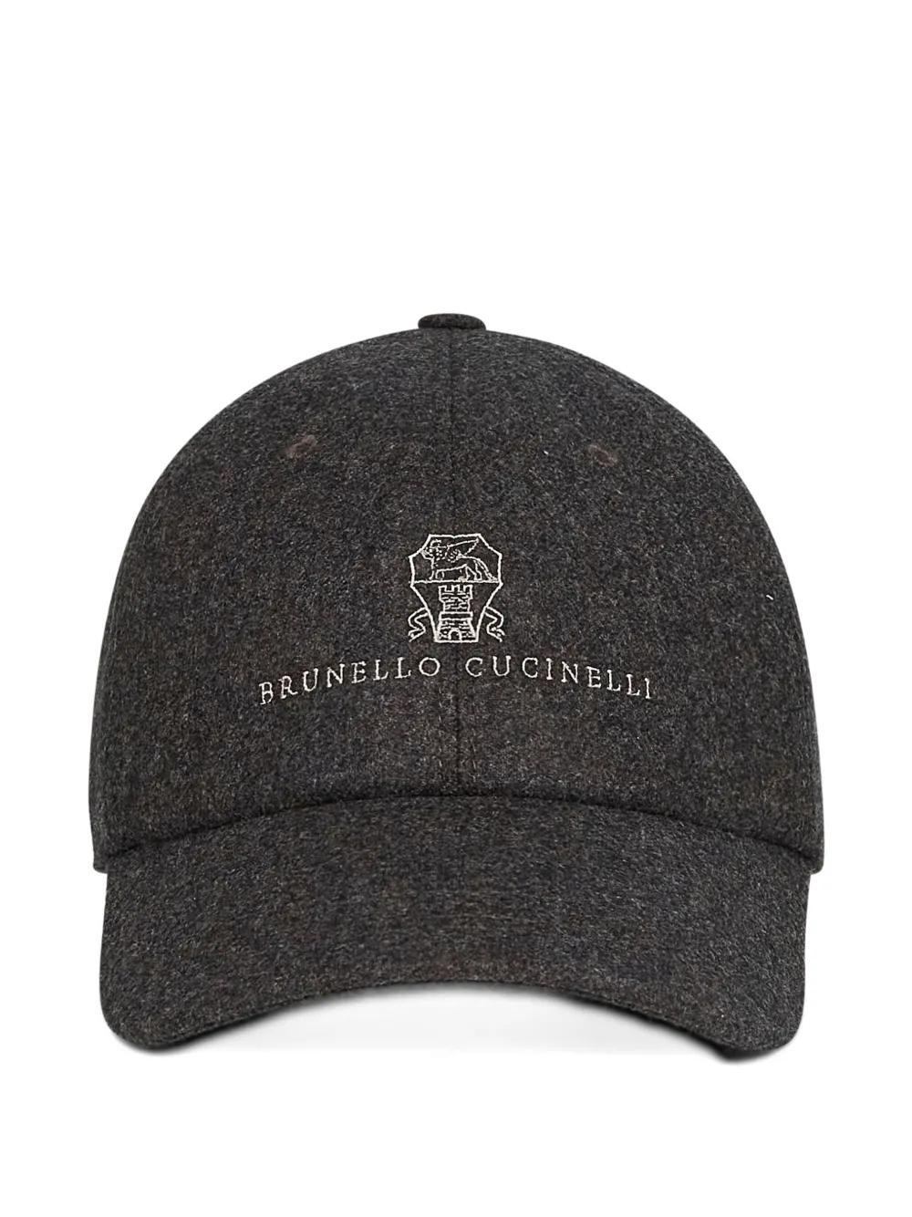 Brunello Cucinelli Embroidered-crest Curved-peak Cap In Black