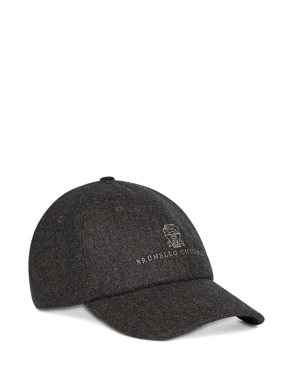 Brunello Cucinelli Embroidered-crest Curved-peak Cap In Black