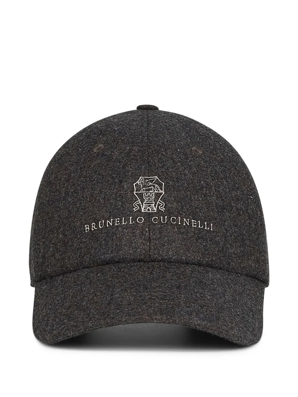 Brunello Cucinelli embroidered-crest curved-peak cap | Grey | Image 1