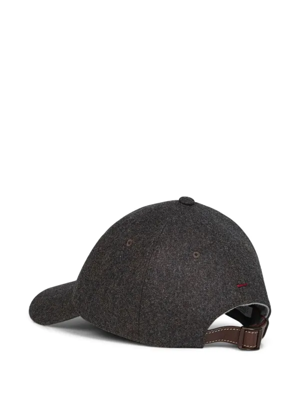 Brunello Cucinelli embroidered-crest curved-peak Cap | Grey | FARFETCH