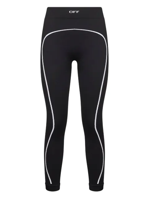 Off-White stripe-detail ribbed leggings