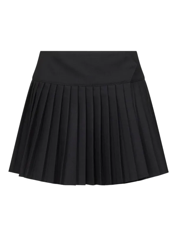 Off-White Pleated Logo-print Mini Skirt in Black