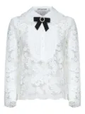 Self-Portrait embroidered-panel layered top - White