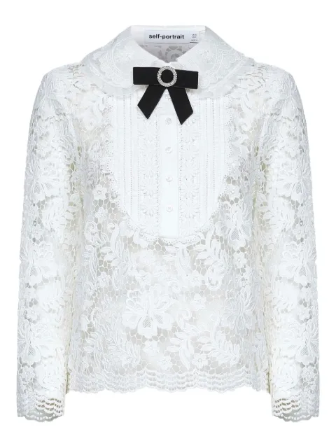 Self-Portrait embroidered-panel layered top