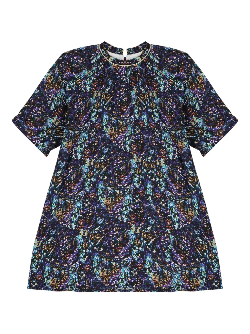 Escada Logo-print Short-sleeve Dress In Multi