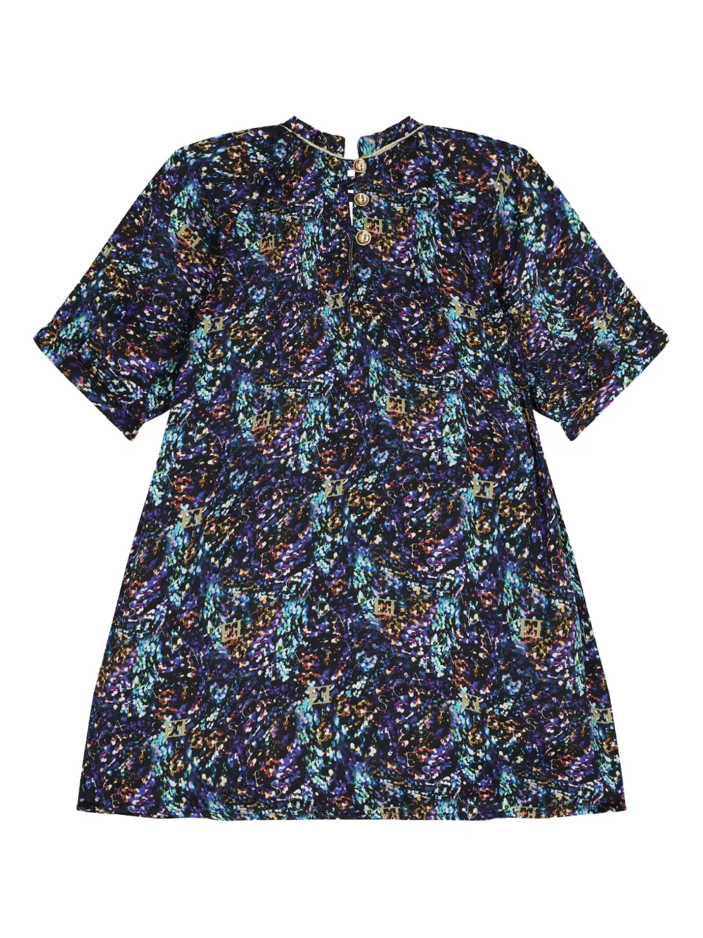 Escada Logo-print Short-sleeve Dress In Multi