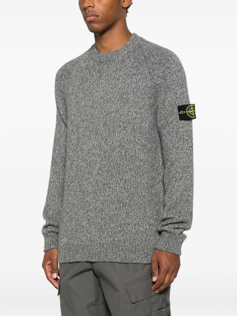 Stone Island Trui met ronde hals en logodetail Grijs