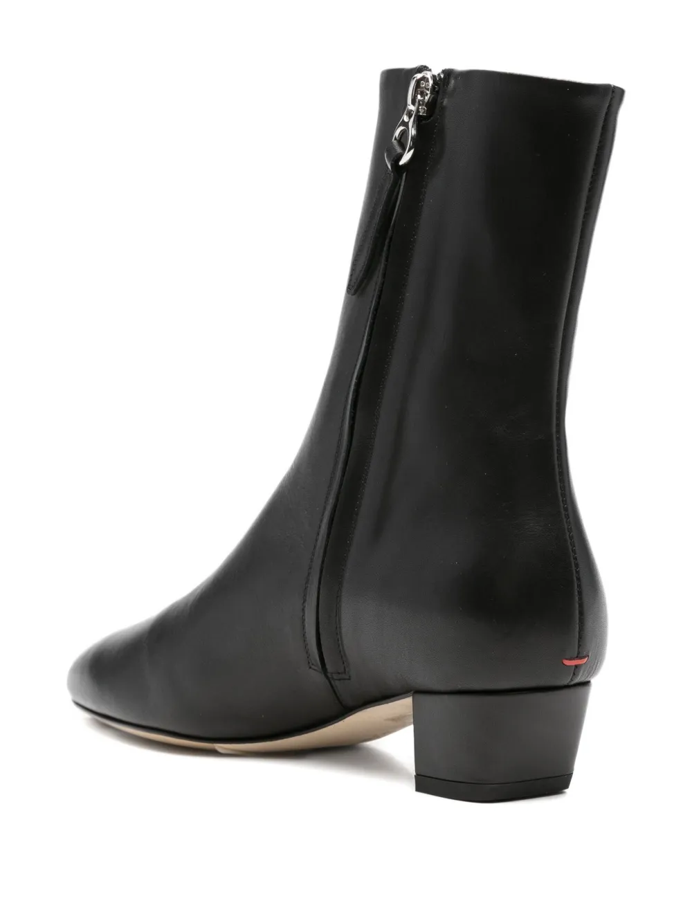 Aeyde Leather Pointed-toe Ankle Boots In Black