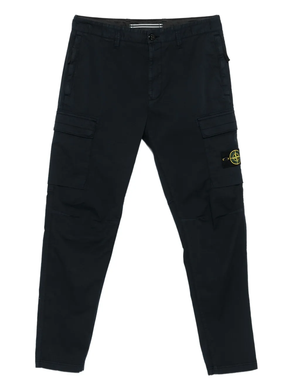 Stone Island Straight Leg Cargo Trousers With Multiple Pockets In Blue