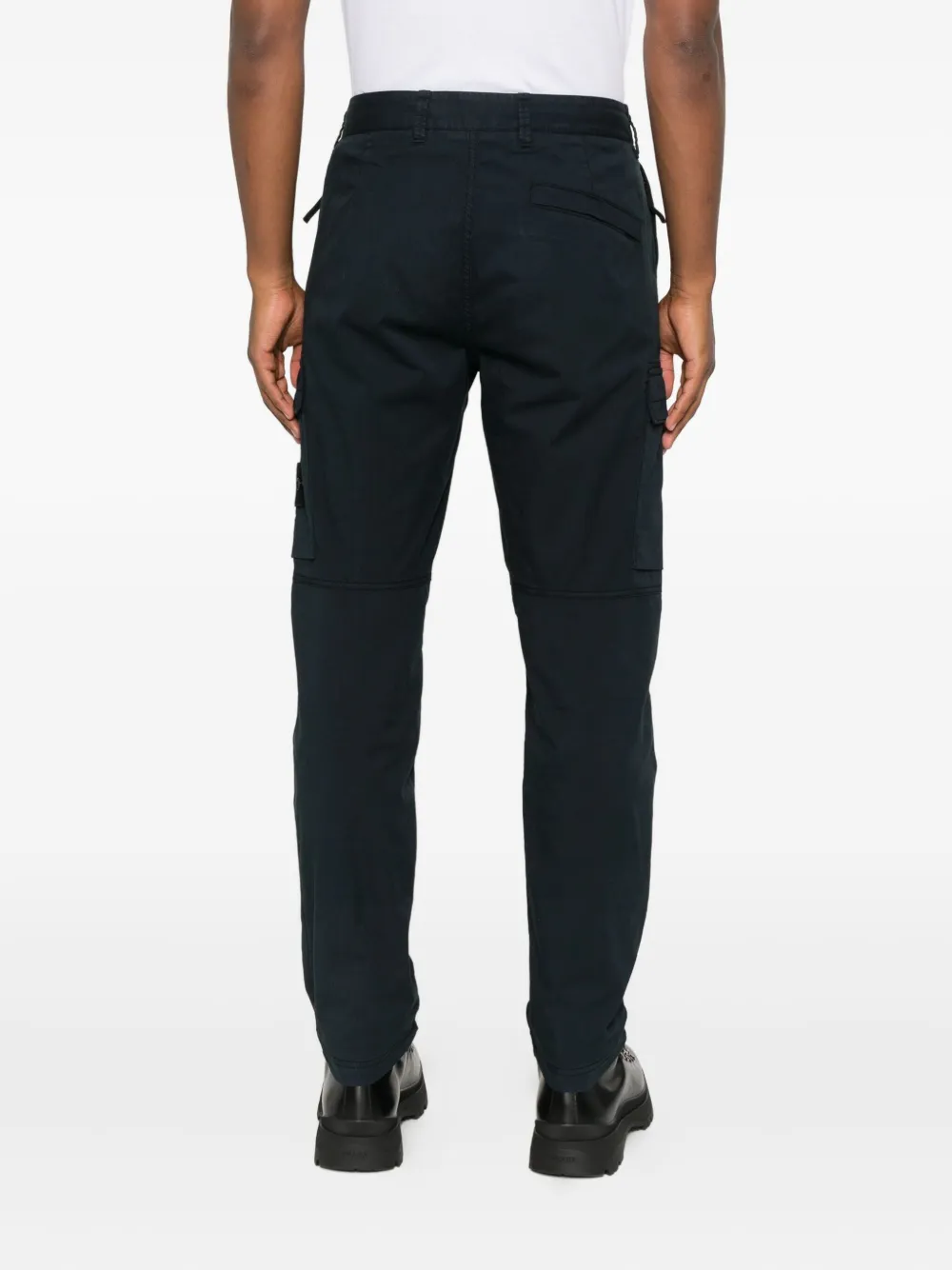 Stone Island Straight Leg Cargo Trousers With Multiple Pockets In Blue