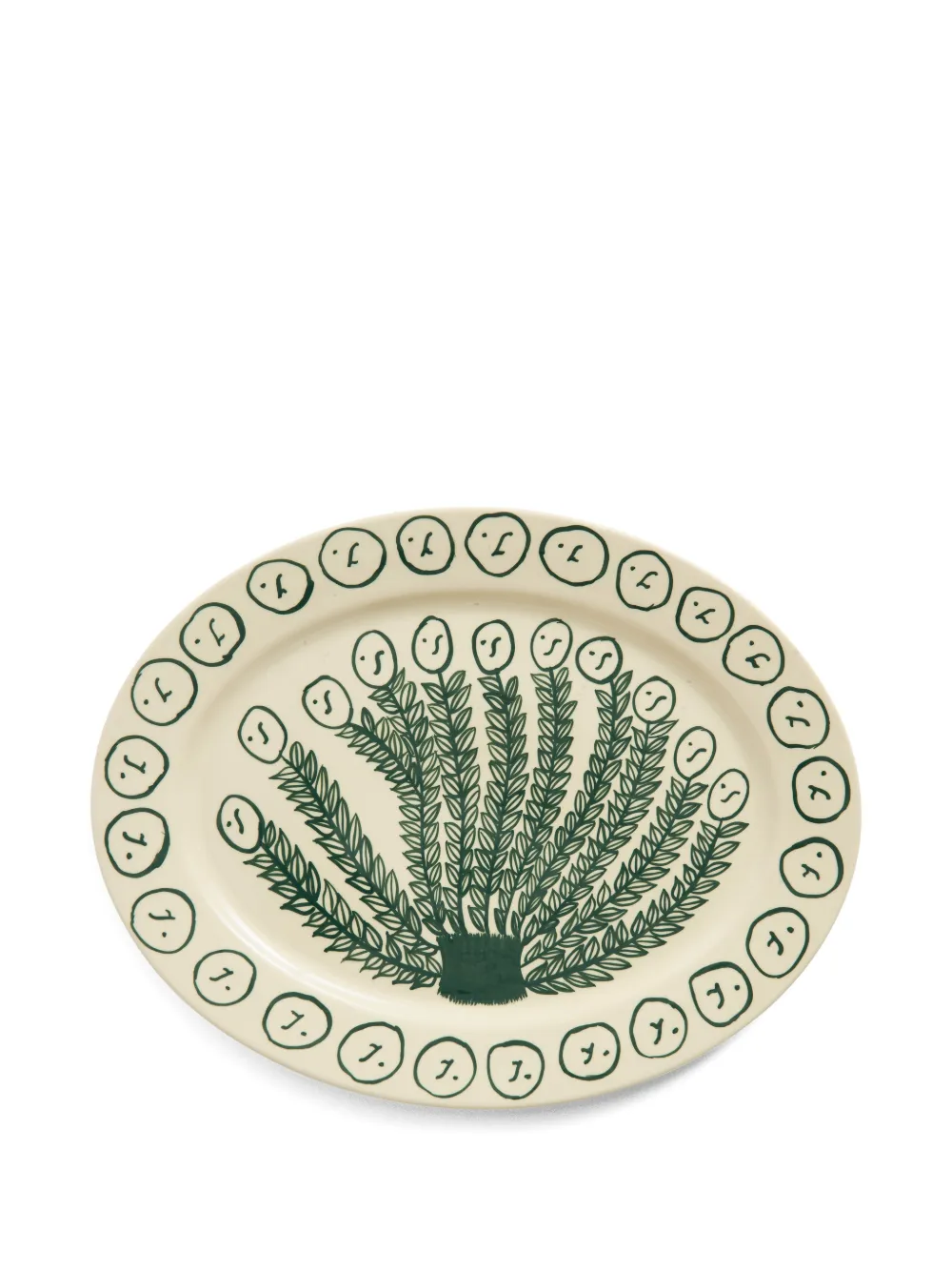 HAY La Pittura border print oval serving platter - Toni neutri