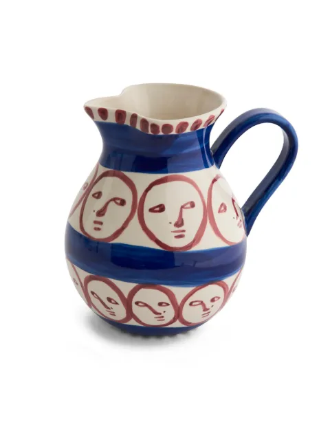 HAY La Pittura face-print striped jug