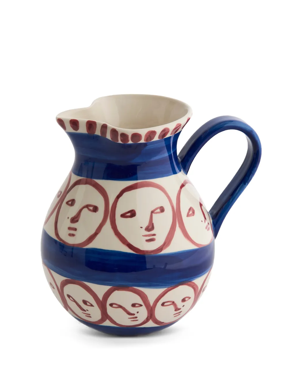 HAY La Pittura face-print striped jug - Blu