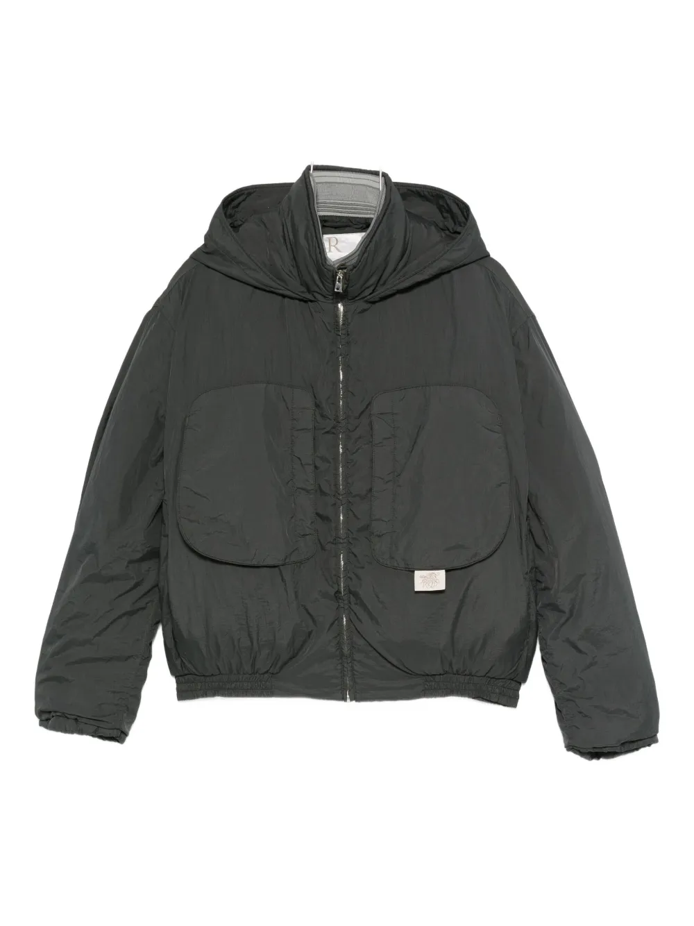 Ranra Patch-pocket Hooded Jacket In Gray