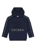 Escada Kids logo-embroidered hoodie - Blue