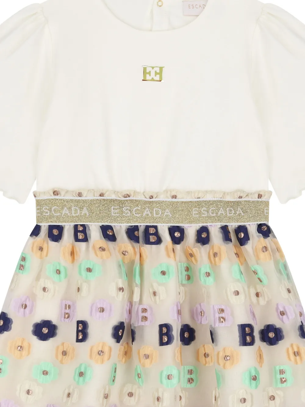 Escada Floral-motif Logo Dress In Multi