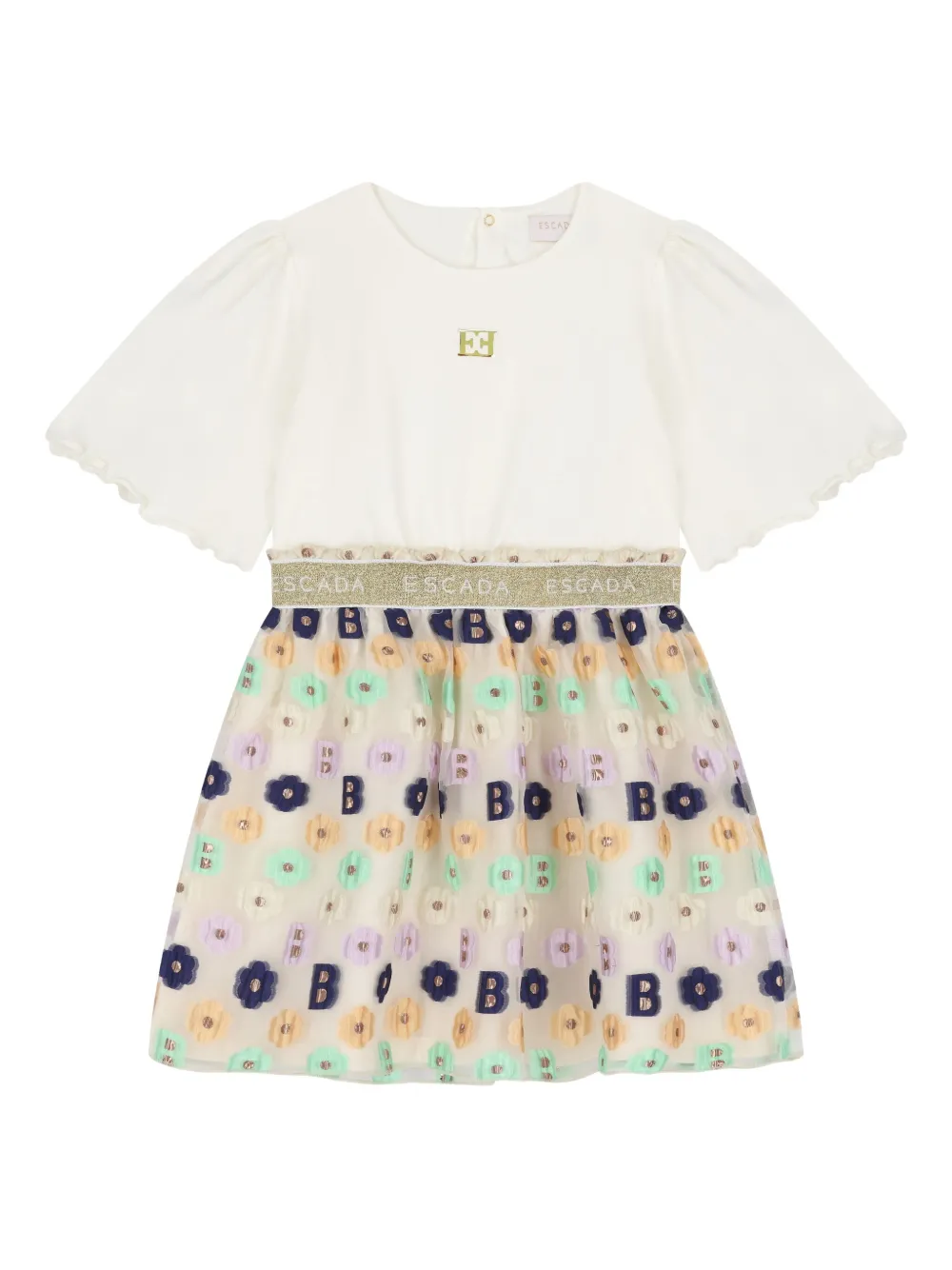 Escada Floral-motif Logo Dress In Multi