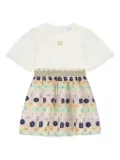 Escada Kids floral-motif logo dress - Neutrals