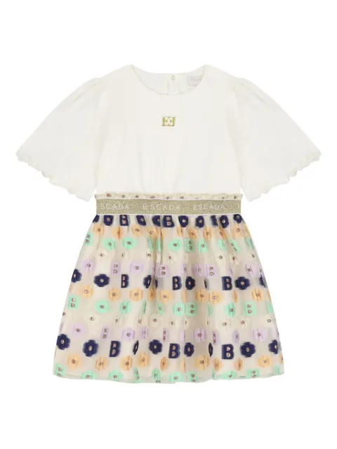 Escada Kids floral-motif logo dress