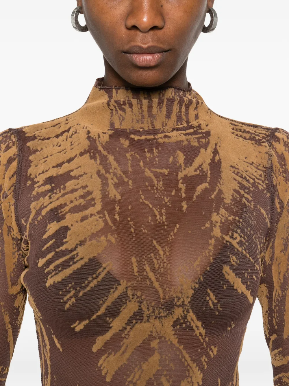 Diesel Body met abstracte print Bruin