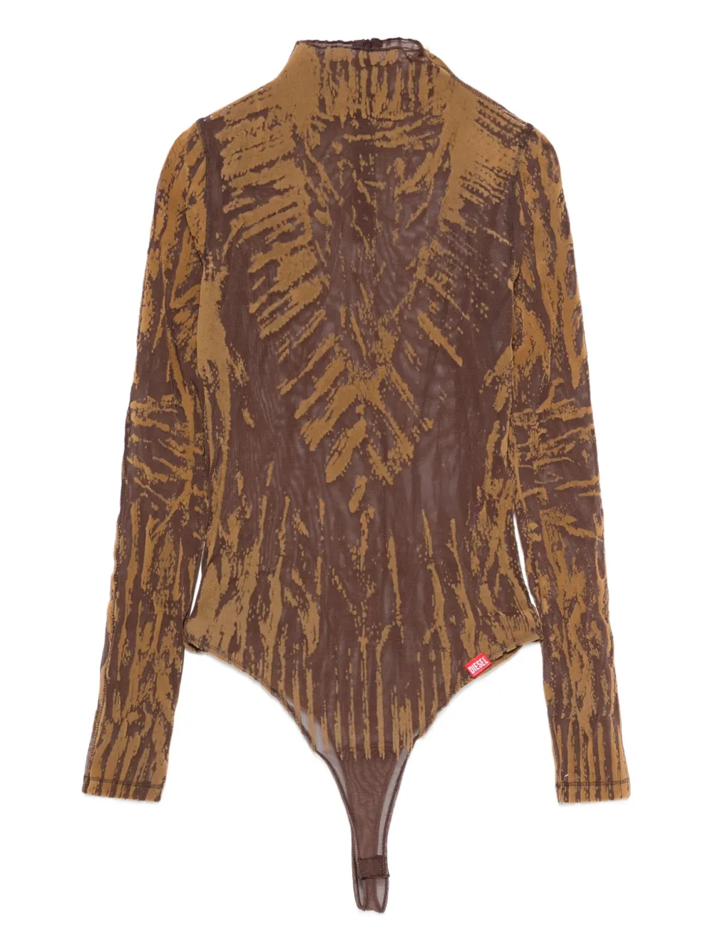 Diesel abstract-print high-neck bodysuit – Brown