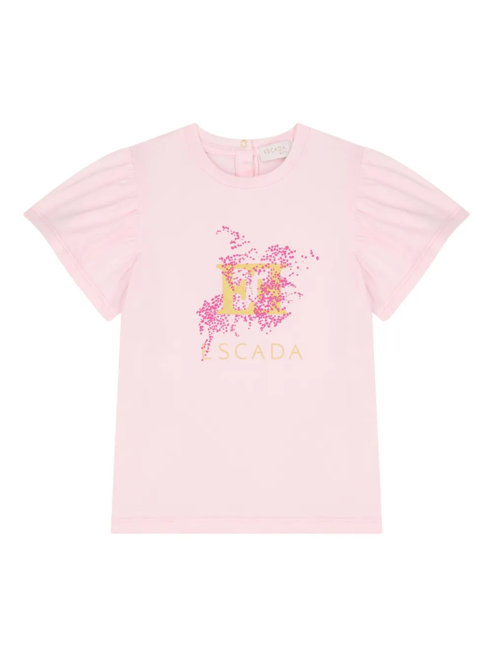 Escada Logo-print Flutter-sleeve T-shirt In Pink