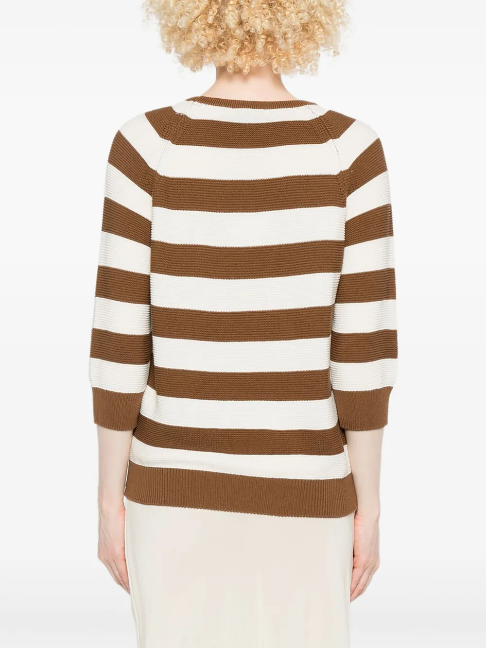 Max Mara Gestreepte trui met raglan mouwen Bruin