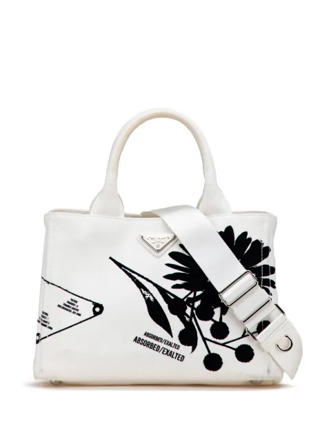 Prada Pre-Owned 2013-2025 Small Canvas Canapa Floral And Symbols satchel