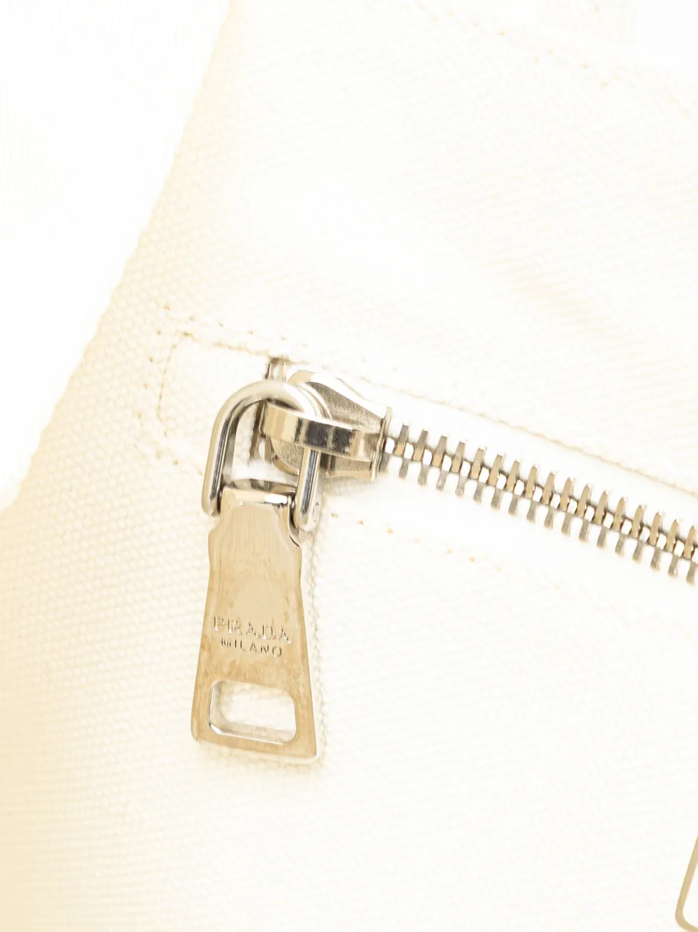 Pre-owned Prada 2013-2025 Small Canvas Canapa Floral And Symbols Satchel In White