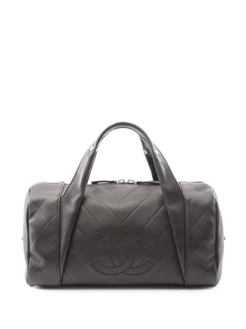 CHANEL Pre-Owned 2005-2006 CC Chevron Quilted Lambskin boston bag