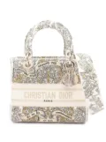 Christian Dior Pre-Owned 2000-2025 Medium Embroidered Canvas Around The World Stella Lady D-Lite satchel - White