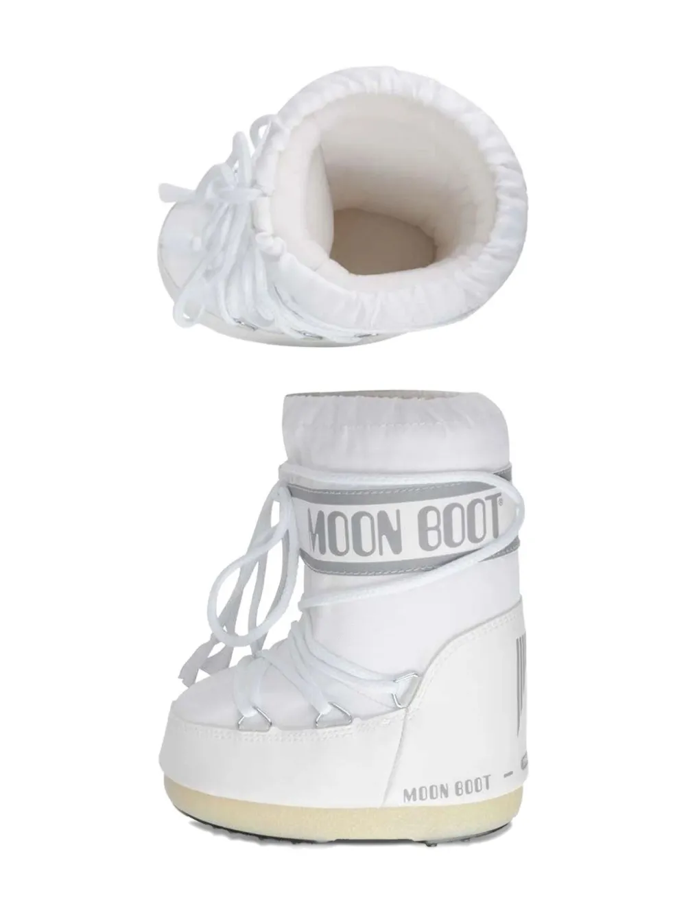 Moon Boot Kids Icon logo-band lace-up boots Wit