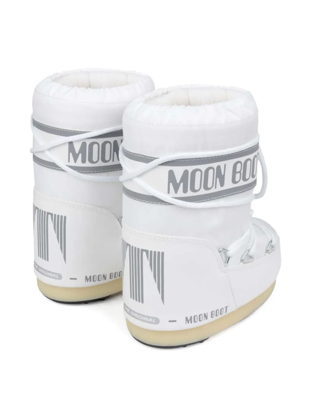Moon Boot Kids Icon logo-band lace-up boots Wit