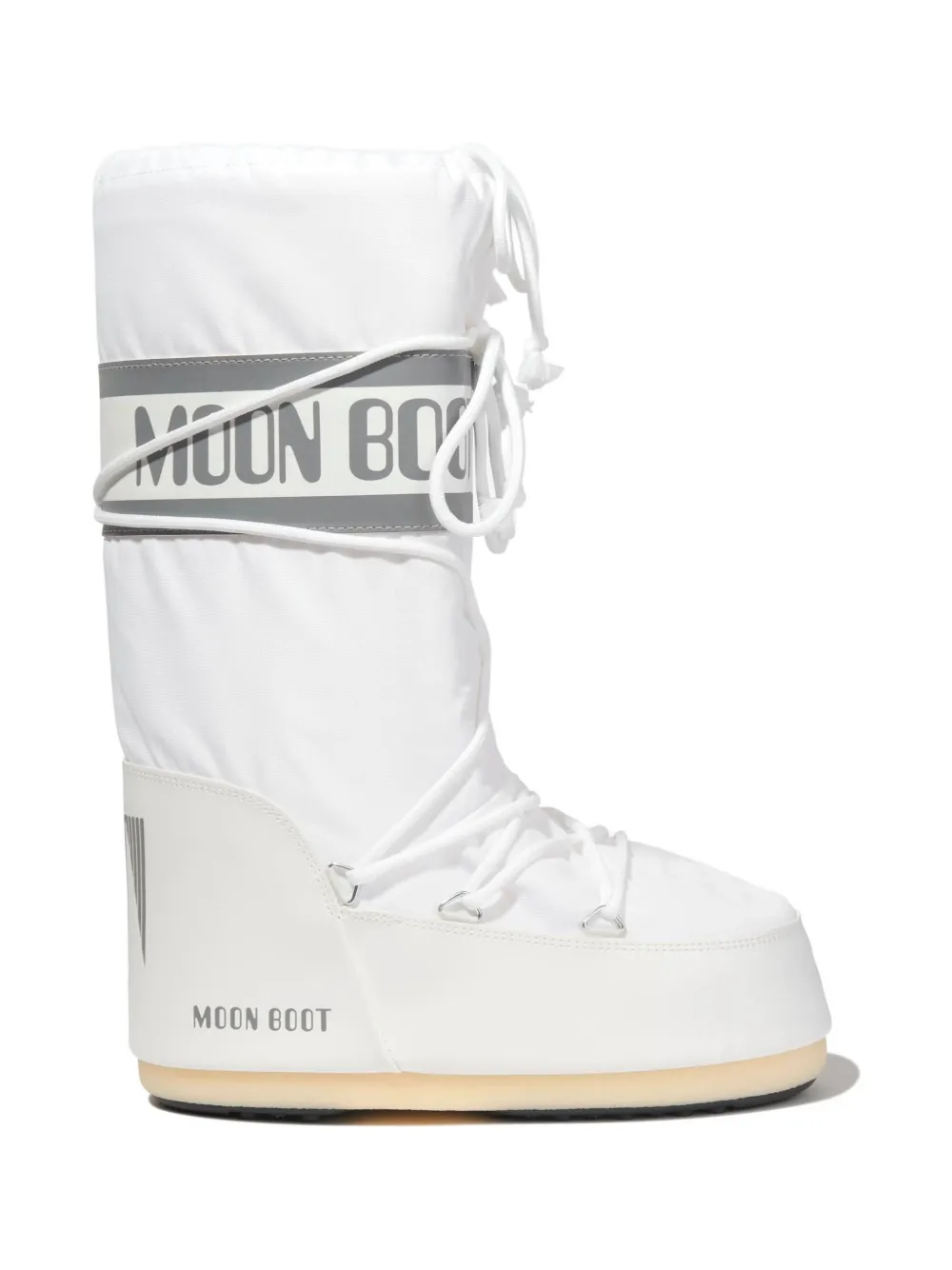 Moon Boot Kids Icon logo-band lace-up boots - Wit
