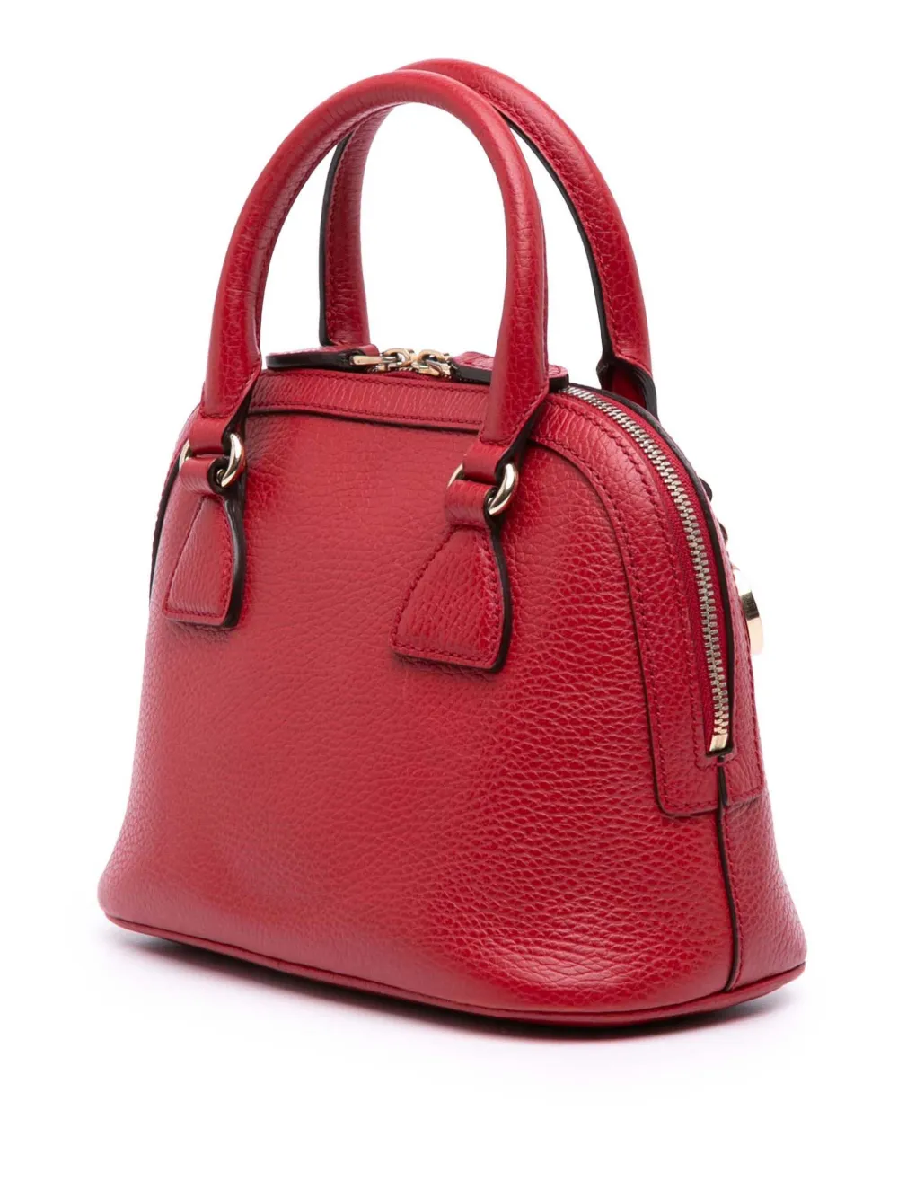 Pre-owned Gucci 2016-2025 Mini Leather Gg Charm Dome Satchel In Red