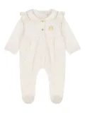 Escada Kids ruffled logo hearts-print pajama - Neutrals
