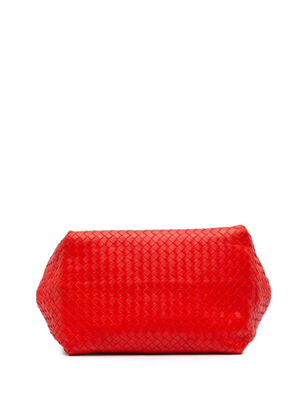 Pre-owned Bottega Veneta 2012-2025 Nappa Intrecciato Parachute Tote Bag In Red