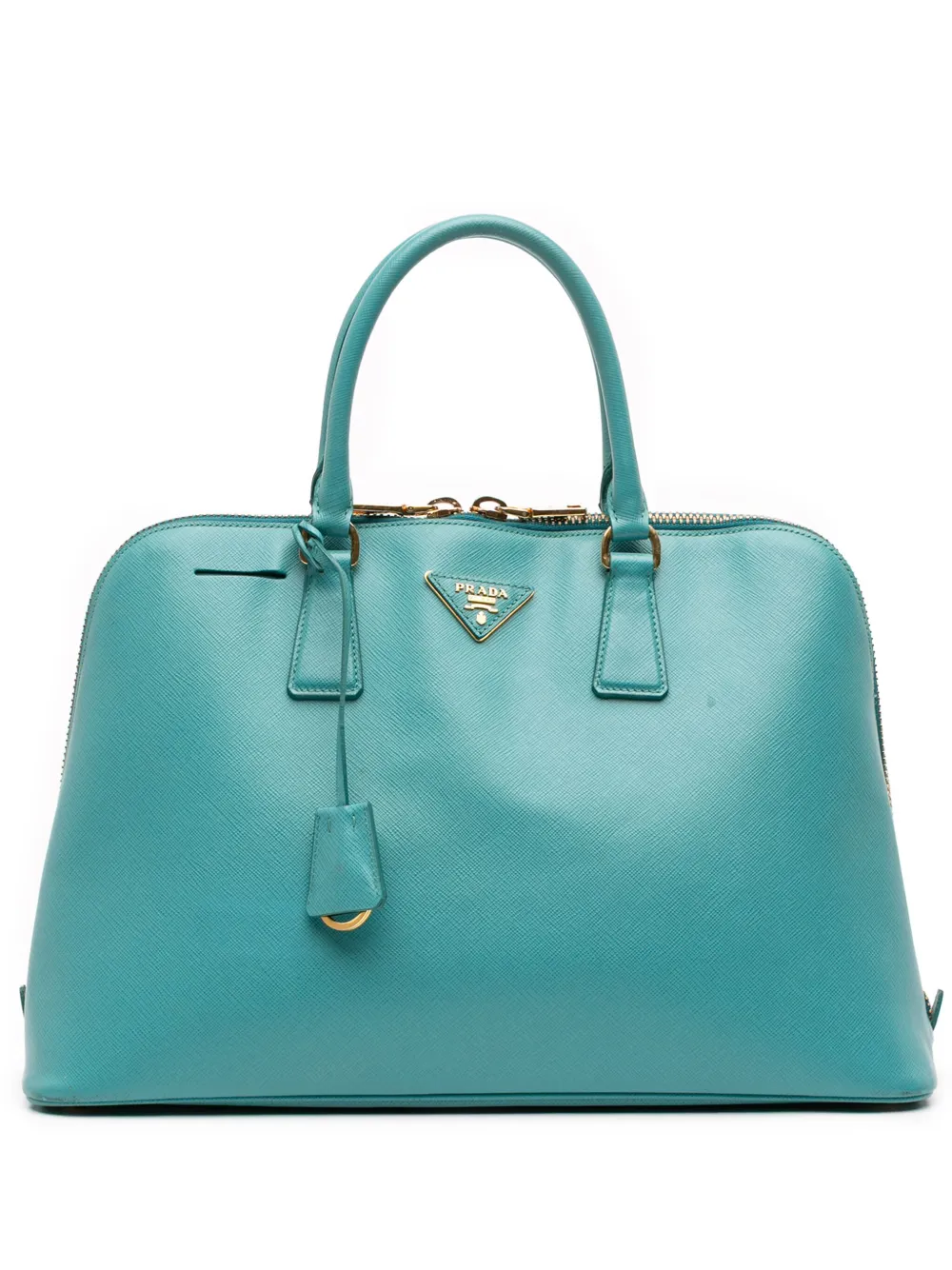 Pre-owned Prada 2000-2025 Large Saffiano Lux Promenade Satchel In Blue