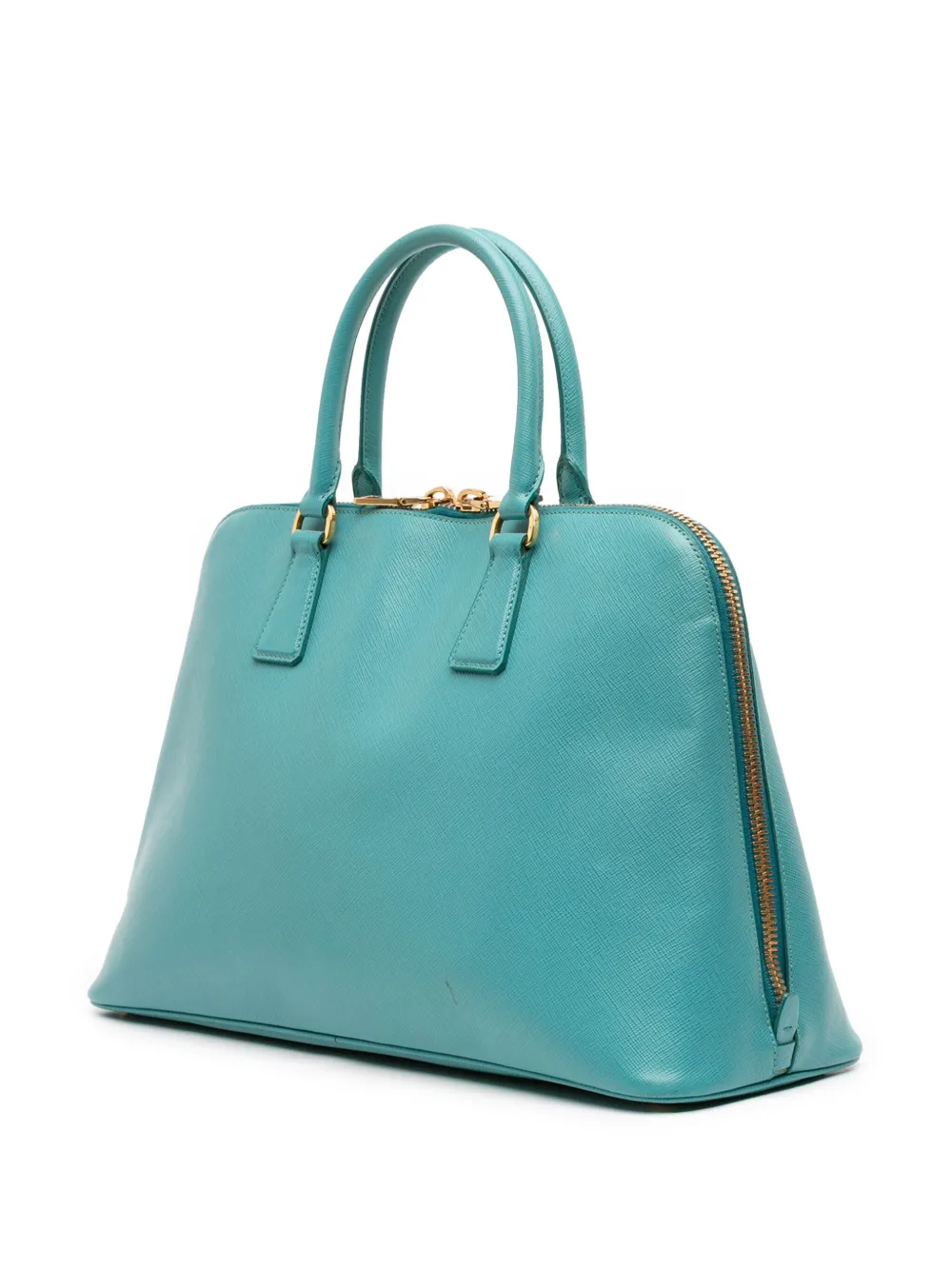 Pre-owned Prada 2000-2025 Large Saffiano Lux Promenade Satchel In Blue