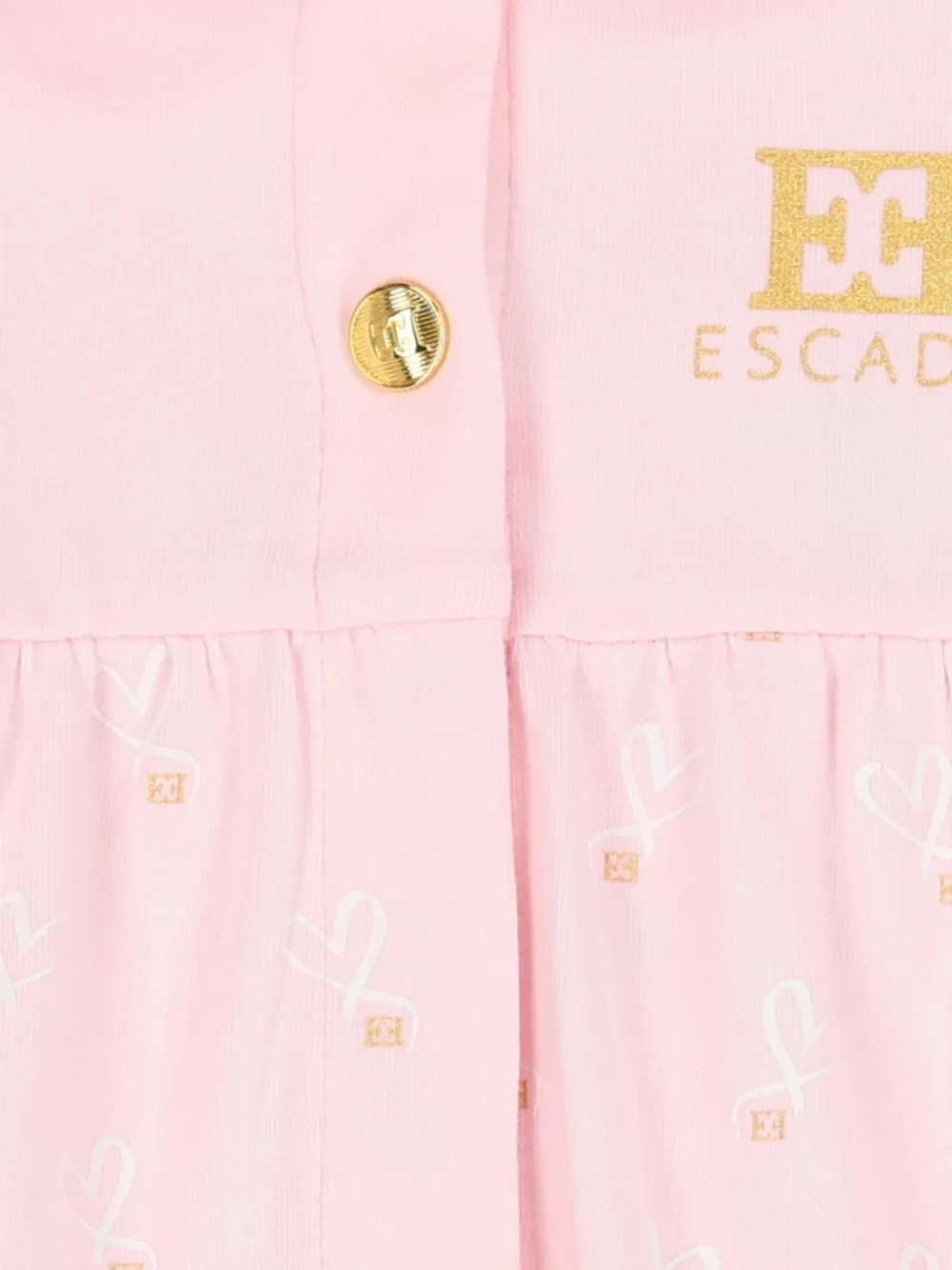 Escada Kids Pyjama met ruches logo en hartprint Roze