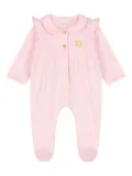 Escada Kids ruffled logo hearts-print pajama - Pink