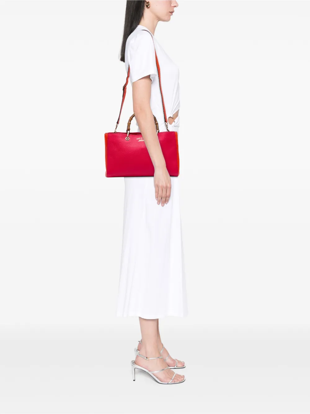 Gucci Pre-Owned 2016-2025 Medium Bicolor Calfskin Bamboo Shopper satchel | Pre-Owned | Image 2