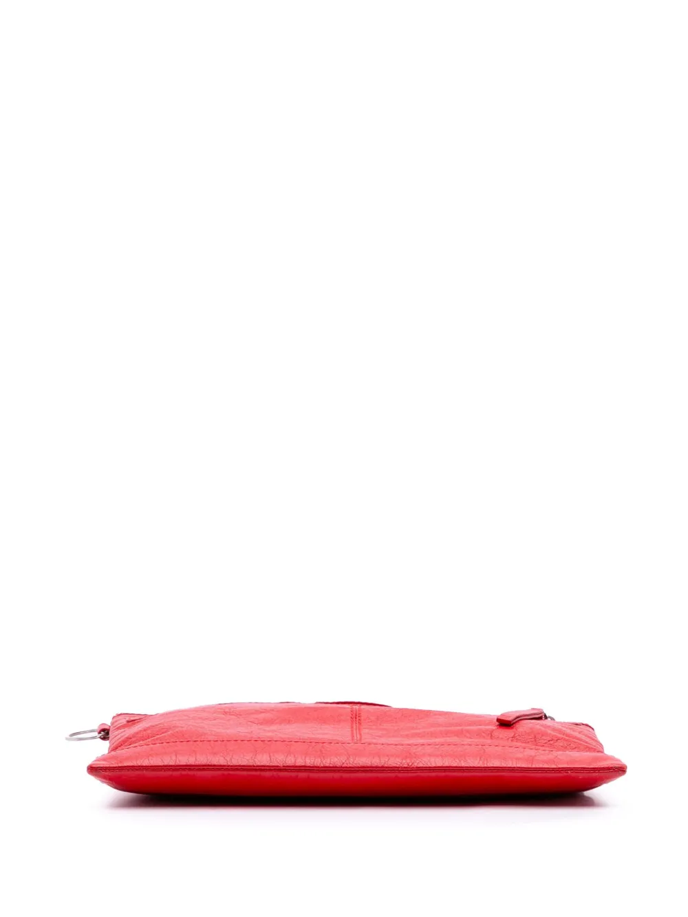 Pre-owned Balenciaga 2017 Lambskin Motocross Classic Clip M Clutch Bag In Red