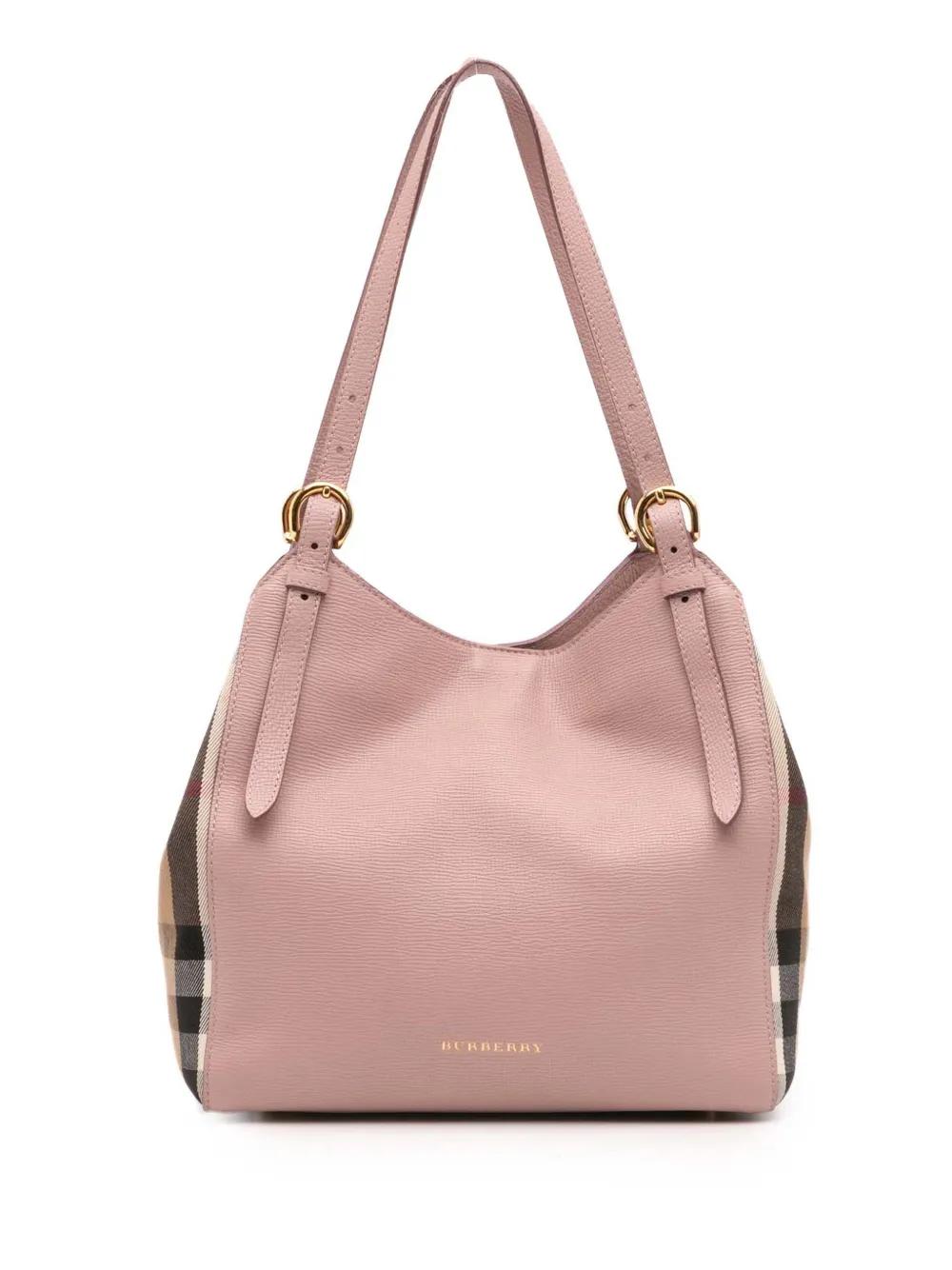 Burberry Pre-Owned 2000-2017 Small Leather and House Check Canvas Canterbury tote bag | Pink | Image 1